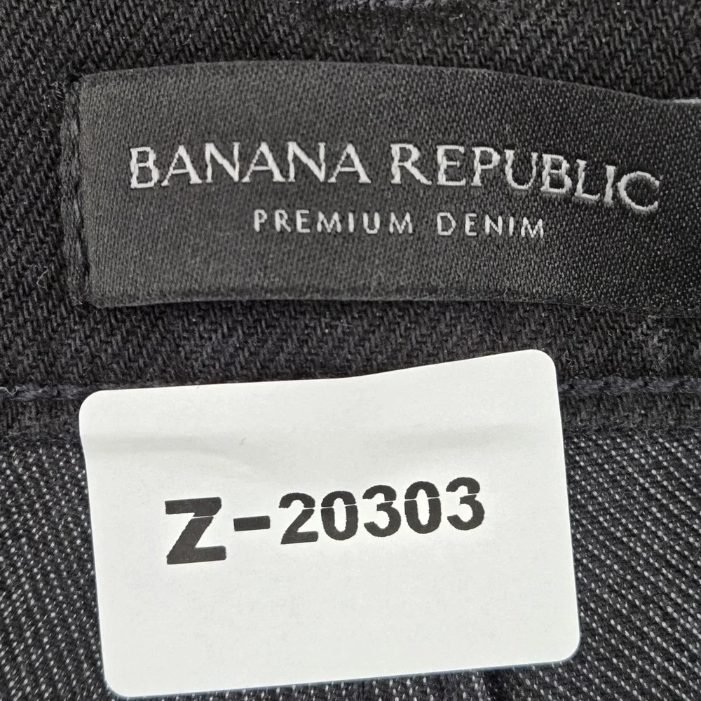 Banana Republic Men Jeans 29 Black Premium Denim High-Rise Slim NWT‎